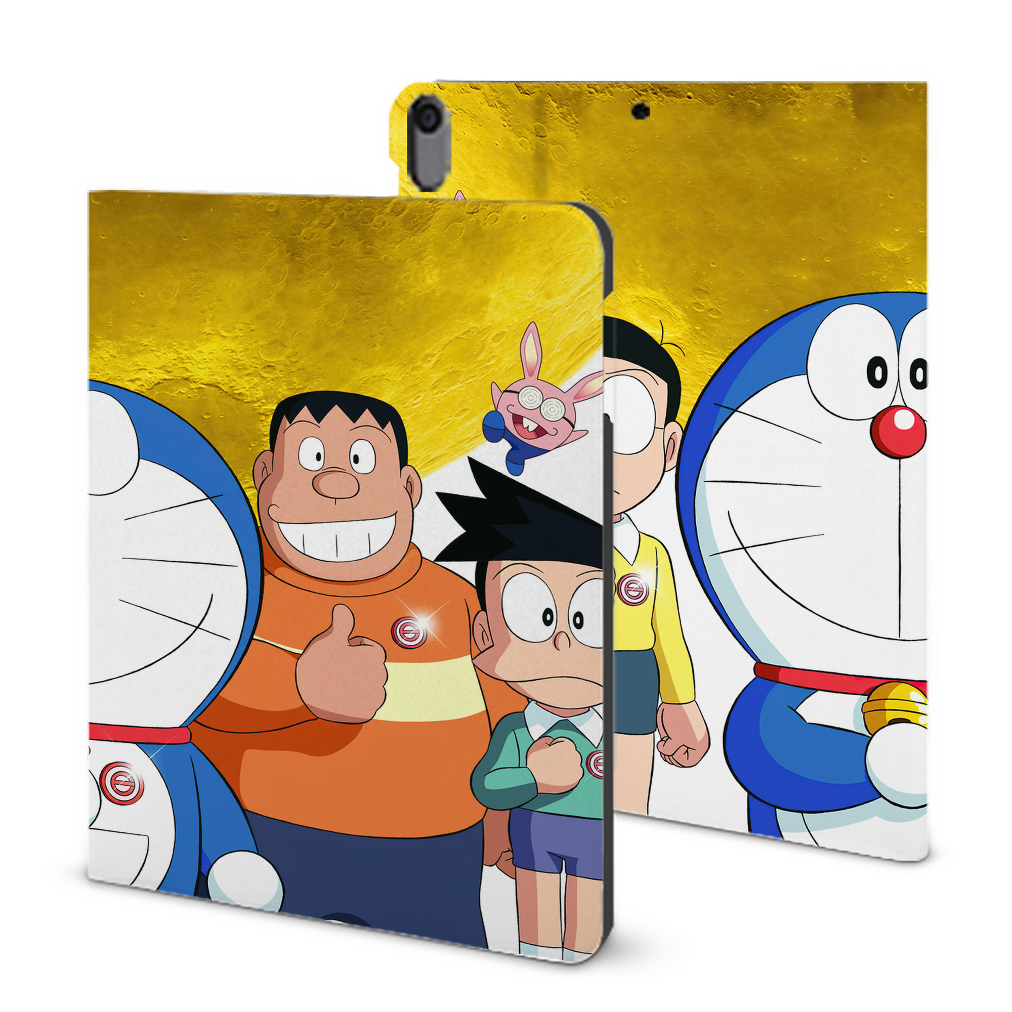 （画像用） ドラえもん Doraemon IPad ケース ブック型 PUレザー TPU 耐衝撃 軽量 薄型 ペン収納なし 全面保護 IPad 各モデル対応